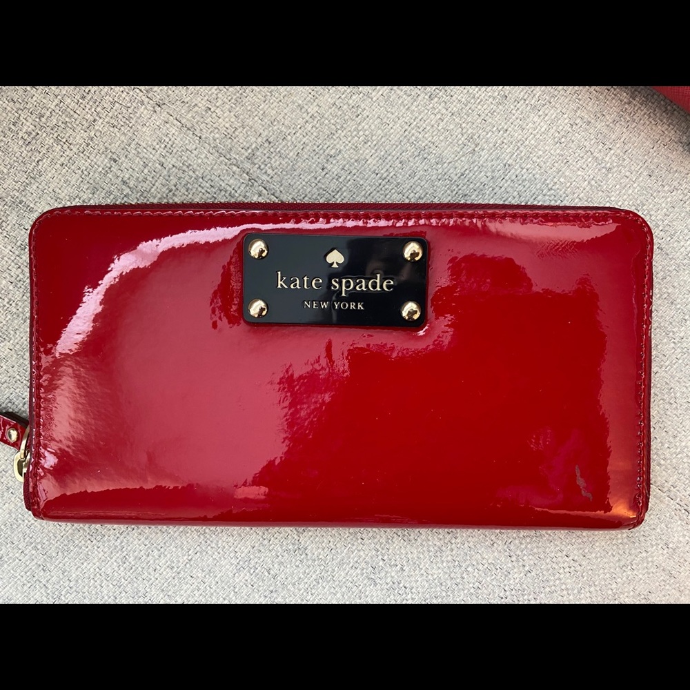 Kate Spade red patent leather wallet